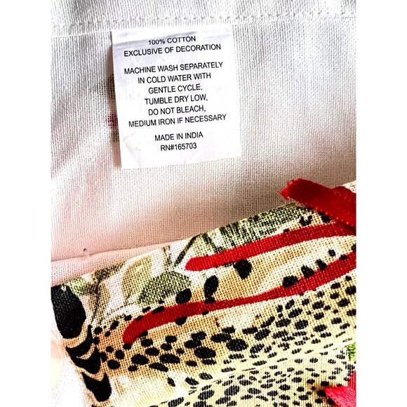 CHRISTMAS CHEETAH Kitchen Towel Set of 2 Embroidered BEADED Detailed 20" x 28 - Picture 7 of 10